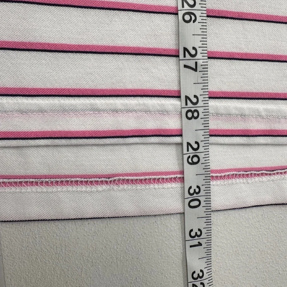 Ralph Lauren Golf Polo Shirt‎ Striped Wicking White/Pink Casual Short Sleeve M